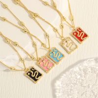 Simple Style Snake Copper Enamel Plating Inlay Zircon 18k Gold Plated Pendant Necklace main image 1
