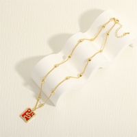 Simple Style Snake Copper Enamel Plating Inlay Zircon 18k Gold Plated Pendant Necklace main image 8