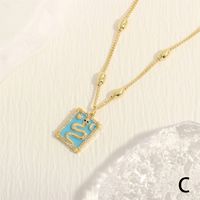 Simple Style Snake Copper Enamel Plating Inlay Zircon 18k Gold Plated Pendant Necklace main image 4