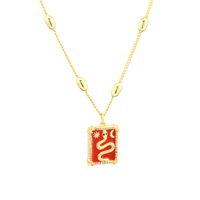 Simple Style Snake Copper Enamel Plating Inlay Zircon 18k Gold Plated Pendant Necklace main image 2