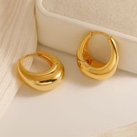 1 Pair Simple Style Classic Style Geometric Solid Color Plating 304 Stainless Steel K Gold Plated Rhodium Plated Ear Clip main image 6