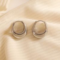 1 Pair Simple Style Classic Style Geometric Solid Color Plating 304 Stainless Steel K Gold Plated Rhodium Plated Ear Clip main image 5