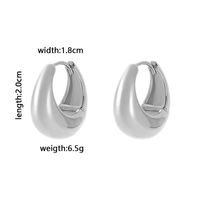 1 Pair Simple Style Classic Style Geometric Solid Color Plating 304 Stainless Steel K Gold Plated Rhodium Plated Ear Clip sku image 2