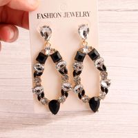 1 Pair Retro Exaggerated Round Hollow Out Inlay Alloy Crystal Rhinestones Drop Earrings main image 9