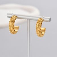 1 Pair Simple Style Classic Style Solid Color Plating Titanium Steel Titanium Steel 18k Gold Plated Gold Plated Hoop Earrings main image 1