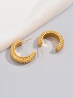1 Pair Simple Style Classic Style Solid Color Plating Titanium Steel Titanium Steel 18k Gold Plated Gold Plated Hoop Earrings main image 5