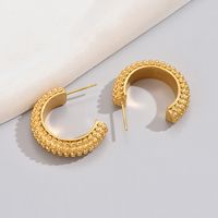 1 Pair Simple Style Classic Style Solid Color Plating Titanium Steel Titanium Steel 18k Gold Plated Gold Plated Hoop Earrings main image 3