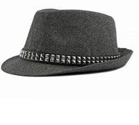 Unisex Retro Solid Color Big Eaves Fedora Hat main image 3