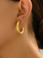 1 Pair Sexy Simple Style Solid Color Plating Titanium Steel 18k Gold Plated Ear Studs main image 4
