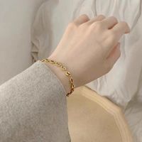Titanium Steel 18K Gold Plated Simple Style Plating Solid Color Bracelets Necklace main image 2