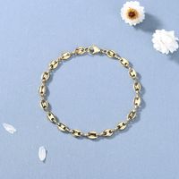 Titanium Steel 18K Gold Plated Simple Style Plating Solid Color Bracelets Necklace sku image 1
