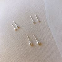 1 Pair Simple Style Round Plating Inlay Alloy Pearl Silver Plated Ear Studs main image 5