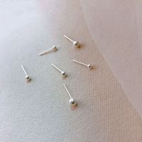 1 Pair Simple Style Round Plating Inlay Alloy Pearl Silver Plated Ear Studs main image 3