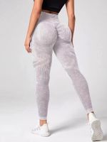 Simple Style Sports Solid Color Chemical Fiber Blending Nylon Hollow Out Active Bottoms Leggings main image 4