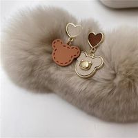 1 Paire Style Simple Lapin Cerf Placage Incruster Strass Strass Plaqué Or 14k Boucles D'oreilles main image 4