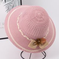 Women's Basic Sweet Solid Color Bowknot Big Eaves Sun Hat sku image 3