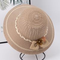 Women's Basic Sweet Solid Color Bowknot Big Eaves Sun Hat main image 2