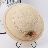 Women's Basic Sweet Solid Color Bowknot Big Eaves Sun Hat main image 3