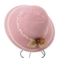 Women's Basic Sweet Solid Color Bowknot Big Eaves Sun Hat main image 4