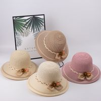 Women's Basic Sweet Solid Color Bowknot Big Eaves Sun Hat main image 1
