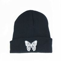 Unisex Basic Butterfly Embroidery Eaveless Wool Cap main image 5