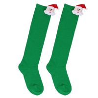 Kid's Cartoon Style Santa Claus Stripe Spandex Polyester Over The Knee Socks A Pair sku image 8