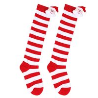 Kid's Cartoon Style Santa Claus Stripe Spandex Polyester Over The Knee Socks A Pair sku image 6