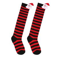 Kid's Cartoon Style Santa Claus Stripe Spandex Polyester Over The Knee Socks A Pair sku image 4