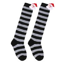 Kid's Cartoon Style Santa Claus Stripe Spandex Polyester Over The Knee Socks A Pair sku image 3