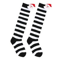 Kid's Cartoon Style Santa Claus Stripe Spandex Polyester Over The Knee Socks A Pair sku image 5