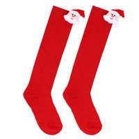 Kid's Cartoon Style Santa Claus Stripe Spandex Polyester Over The Knee Socks A Pair sku image 7