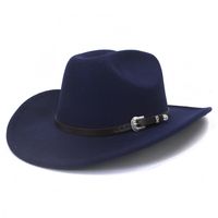 Unisex Basic Cowboy Style Solid Color Big Eaves Fedora Hat sku image 7