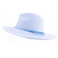 للجنسين الأساسي ريترو اللون الصامد طنف كبيرة قبعة فيدورا sku image 10