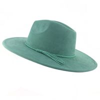 Unisex Basic Retro Solid Color Big Eaves Fedora Hat main image 3