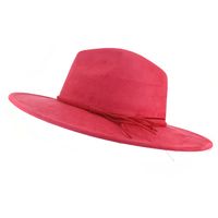 للجنسين الأساسي ريترو اللون الصامد طنف كبيرة قبعة فيدورا sku image 8