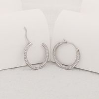 1 Pair Simple Style Geometric Solid Color Plating Sterling Silver Hoop Earrings main image 5