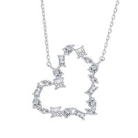Einfacher Stil Herzform Sterling Silber Überzug Inlay Zirkon Halskette Mit Anhänger main image 2