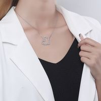 Simple Style Heart Shape Sterling Silver Plating Inlay Zircon Pendant Necklace main image 3