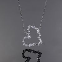 Einfacher Stil Herzform Sterling Silber Überzug Inlay Zirkon Halskette Mit Anhänger main image 5