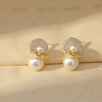 Wholesale Jewelry Vintage Style Color Block Imitation Pearl Drop Earrings main image 1