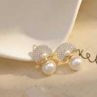 Wholesale Jewelry Vintage Style Color Block Imitation Pearl Drop Earrings main image 3