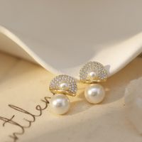 Wholesale Jewelry Vintage Style Color Block Imitation Pearl Drop Earrings main image 2