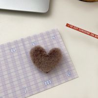 Vintage Style Heart Shape Plush Hair Clip sku image 4