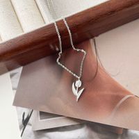 Vintage Style Flower Sterling Silver Plating Pendant Necklace sku image 1