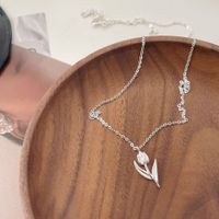 Vintage-stil Blume Sterling Silber Überzug Halskette Mit Anhänger main image 1
