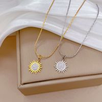 Titanium Steel Vintage Style Plating Flower Pendant Necklace main image 5