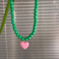 Cute Sweet Heart Shape Arylic Women's Pendant Necklace main image 5