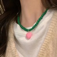 Cute Sweet Heart Shape Arylic Women's Pendant Necklace main image 3