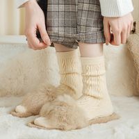 Women's Simple Style Solid Color Wool Crew Socks A Pair main image 5