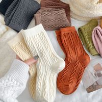 Women's Simple Style Solid Color Wool Crew Socks A Pair main image 3